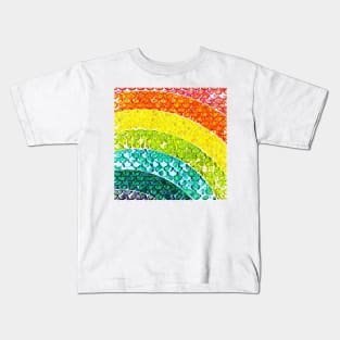 Rainbow Droplet Pattern Kids T-Shirt